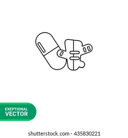 Capsule Pill and Ginger Icon