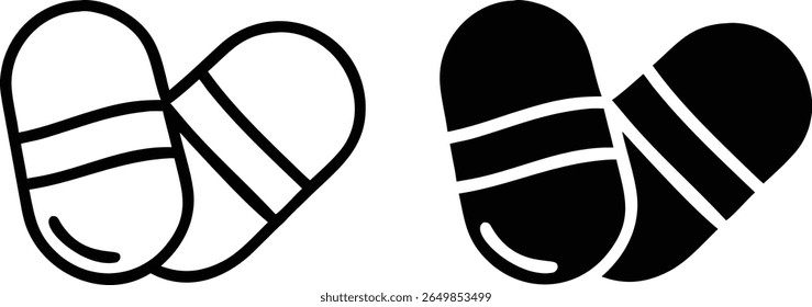 Capsule Pill Icon Black and White Vector Medicine Pharmacy Healthcare Symbol