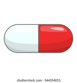 Capsule pill icon. Cartoon illustration of capsule pill vector icon for web design