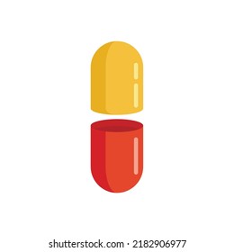Icono de la píldora de la cápsula. Ilustración plana del icono del vector de la píldora de la cápsula aislado en fondo blanco