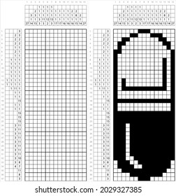Capsule Pill Icon Nonogram Pixel Art, Medicine Capsule Pill Icon, Pharmaceutical Dosage, Logic Puzzle Game Griddlers, Pic-A-Pix, Picture Paint By Numbers, Picross, Vector Art Illustration