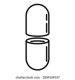Capsule pill icon. Outline capsule pill vector icon for web design isolated on white background