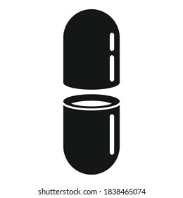 Capsule pill icon. Simple illustration of capsule pill vector icon for web design isolated on white background