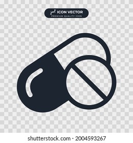 plantilla de símbolo del icono de la píldora de la cápsula para la colección de diseño gráfico y web ilustración vectorial