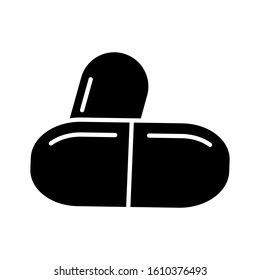 Capsule pill icon vector in flat design on white background