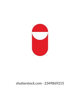 Capsule and pill, indonesia flag geometric symbol simple logo vector