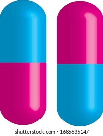Capsule pill isolated on white background