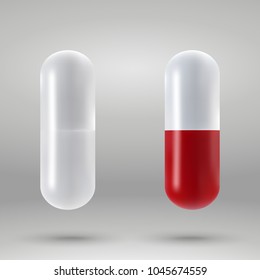 Capsule pill isolated. Vector illustration