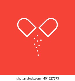 Capsule pill line icon.