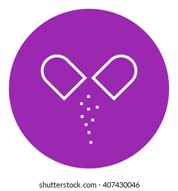 Capsule pill line icon.
