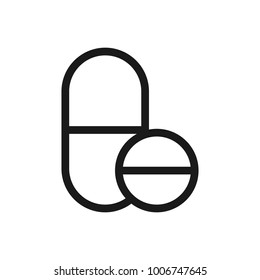 Capsule and Pill Line Icon Vector Design