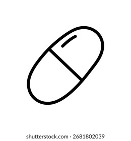 Capsule pill line icon vector