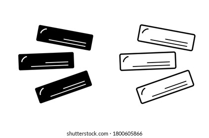 Capsule pill linear icon vector, black and white version