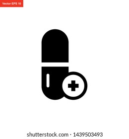 capsule, pill medicine icon vector