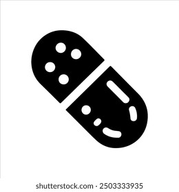 Capsule pill silhouette vector illustration design on white background.