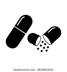 Capsule pill splitting into powder form