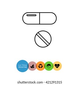 Capsule Pill and Tablet Icon