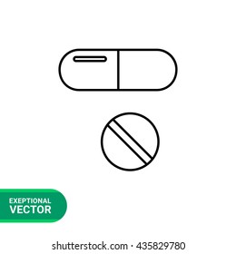 Capsule Pill and Tablet Icon
