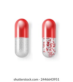Capsule pill tablet Medical realistic 3d white