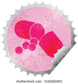 Ilustración vectorial de la píldora de la cápsula pegatina de peeling circular