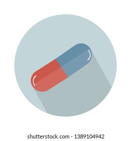capsule pills concept flat icon. Simple element illustration. capsule pills concept symbol design. medical pills Can be used for web and mobile UI/UX
