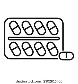 Kapseltabletten Symbol Umrandung Vektorgrafik. Arthritis Schmerzen. Medizinische Erkrankung