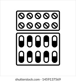 Capsule Pills Icon Vector Art Illustration