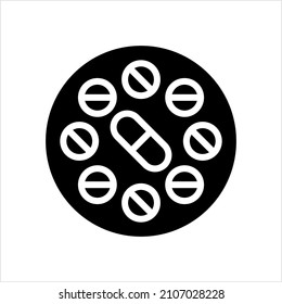 Capsule Pills Icon Vector Art Illustration