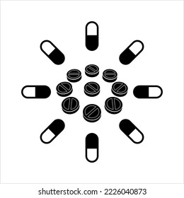 Kapseltabletten Symbol Vektorgrafik Illustration