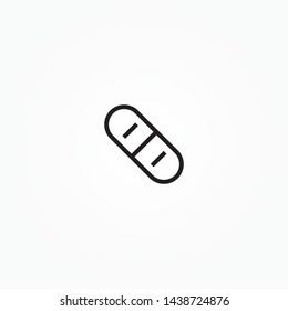 Capsule and pills vector illustration. Capsule icon in trendy outline style design. Vector graphic illustration. Capsule icon for website design, logo, app, and ui. Editable vector stroke. EPS 10. 