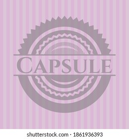 Icono o emblema rosa de la cápsula. Diseño elegante. 