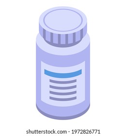 Capsule plastic jar icon. Isometric of capsule plastic jar vector icon for web design isolated on white background