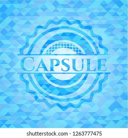 Capsule realistic light blue mosaic emblem