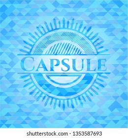 Capsule realistic light blue mosaic emblem
