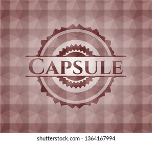 Capsule red seamless polygonal badge.