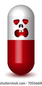Capsule with Scary Face Sign