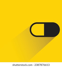 capsule with shadow on yellow background
