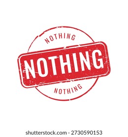 capsule shaped red grunge stamp featuring nothing text combined with thin circular lines for modern branding
