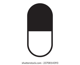 Capsule silhouette vector art white background