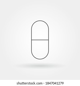 icono aislado de cápsula con estilo de línea o contorno moderno