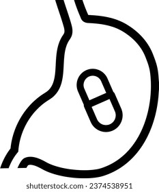 Capsule in the Stomach Isolated Vector Icon