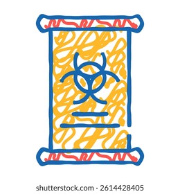 capsule for storing dangerous viruses doodle icon sketch vector. capsule for storing dangerous viruses sign. isolated symbol illustration