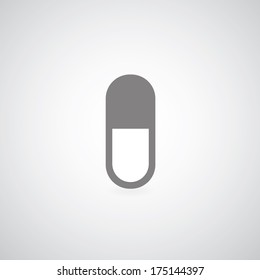 capsule symbol on gray background 