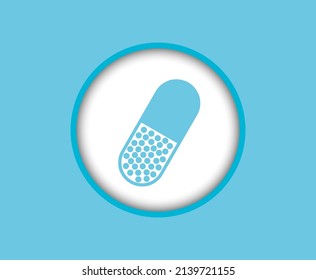 Capsule tablets with colorful molecules isolated on a transparent background