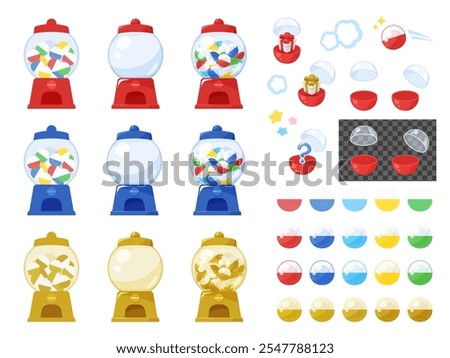 Capsule toy illustration material set