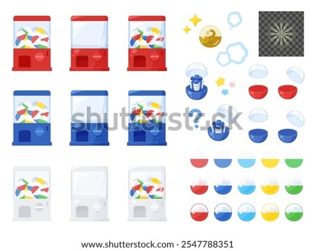 Capsule toy illustration material set_square