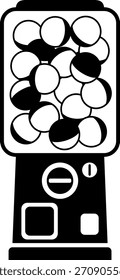 El icono de la máquina del juguete de la cápsula aislado en el fondo blanco