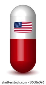 Capsule with USA Flag (Vector)