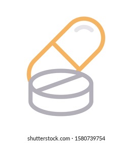 capsule vector color line icon 
