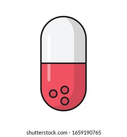 icono de color plano vectorial de la cápsula 